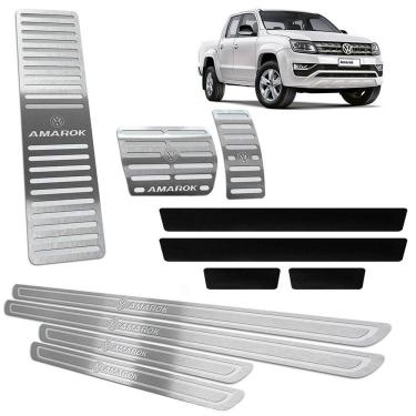 Imagem de Soleira Pedaleira Descanso Amarok 11 19 Auto Prata BR Vinil