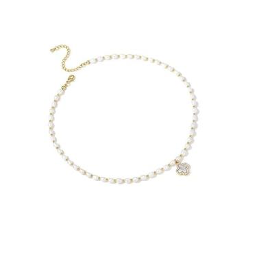 Imagem de Marsgoo Colar gargantilha feminina de pérolas naturais de água doce, banhado a ouro 14K, joias modernas feitas à mão, presente, Free Size, Banhado a ouro, Pérola