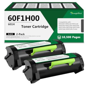 Imagem de magiclocci Cartucho de toner de alto rendimento 50F0H00/60F1H00 de substituição para Lexmark 50F0H00 60F1H00 601H Cartucho de toner para MX310dn MX410de MX510de MX611de MX611dhe MX611dte (preto