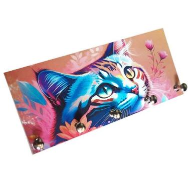 Imagem de Porta Chaves Decorativo De Parede - Gatinhos - Visaoled