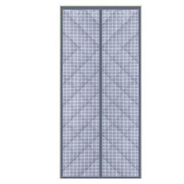 Imagem de Cortina de porta com isolamento térmico magnético portas francesas cortina de porta isolante à prova de vento à prova de água tela de porão de PU térmica magnética para abertura da porta