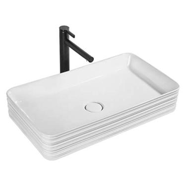 Imagem de CUTPOIY Pias de pia de banheiro pias de vaso de banheiro moderna canto bancada arte lavatório banheiro pia de vaso de cerâmica branca para banheiro armário de banheiro estilo contemporâneo