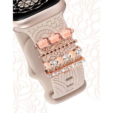 Imagem de Anéis de metal para pulseira de relógio faça você mesmo – Acessórios decorativos de pulseira de silicone, One Size, Resina Aço inoxidável, Sem pedras preciosas