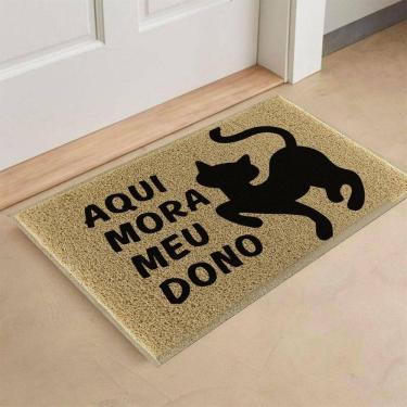 Imagem de Tapete Gato Aqui Mora Meu Dono 60x40Cm