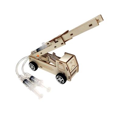 Imagem de Experimentos científicos DIY Caminhão de bombeiros hidráulico de madeira para crianças