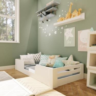 Imagem de Cama Infantil Montessoriana Solteiro Liz Branco Perfect Wood