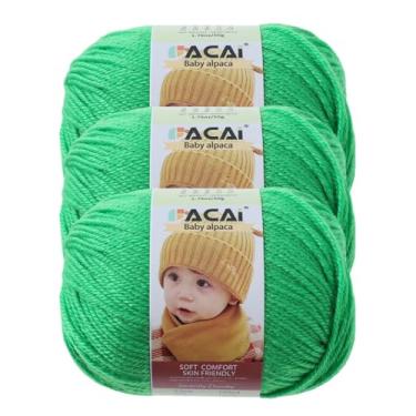 Imagem de Fio macio para bebê, 30% alpaca 70% poliéster, hipoalergênico, lavável, lavável na máquina, lã de bebê, ideal para tricô, crochê, cobertores de bebê, roupas e acessórios para recém-nascidos, 50 g por