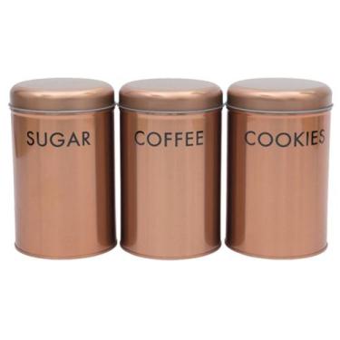 Imagem de Latas Decorativas P/ Mantimentos Cozinha Moderna Com 3 Peças - Ingá, E