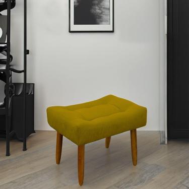 Imagem de Puff Decorativo Quarto E Sala De Estar Suede Light Herrero Cor:amarelo