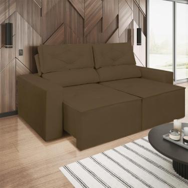 Imagem de Sofá Reclinável Retrátil Luxo 2 Lugares 1,80m Balaqui Decor Marrom