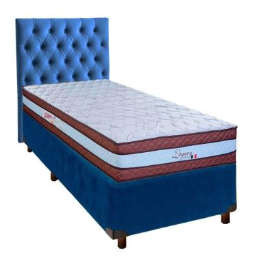 Imagem de Kit Cama Box + Cabeceira + Colchão Solteiro Molas Ensacadas - Legaccy - Paropas