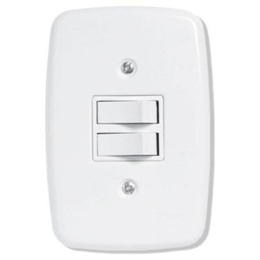 Imagem de Interruptor Ideale Pluzie  2 Teclas Simples Paralelo com Placa 4X2 Bra