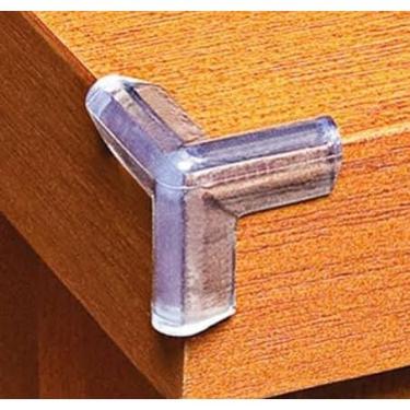 Imagem de Conjunto de protetores de canto para móveis, embalagem com 10 peças, resistentes a impactos, transparentes e flexíveis(T quina)