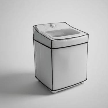 Imagem de Capa Para Maquina De Lavar Roupa 8Kg 9Kg 10Kg 11Kg 12Kg Impermeável, Resistente, Prática - Material Pvc Cristal Transparente Com Elástico Para Melhor Fixação Consul Brastemp Electrolux LG Panasonic