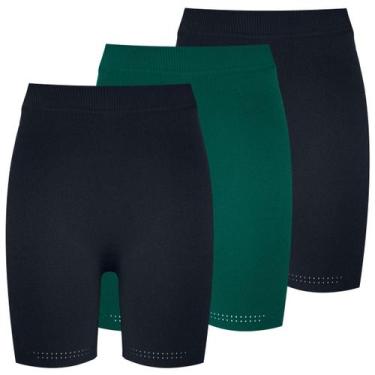 Imagem de Kit 3 Bermuda Sem Costura Feminina Trifil Modeladora Legging, Preto e 