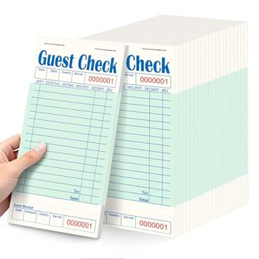 Imagem de ZPARIK Pacote com 20/1000 ingressos livros de verificação de convidados para servidores, livros verdes de servidor para garçonete, blocos de notas de servidor para restaurantes