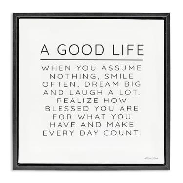 Imagem de Stupell Industries A Good Life Blessings Brown Framed Floater Canvas Wall Art, design por Susan Ball, 25 x 25