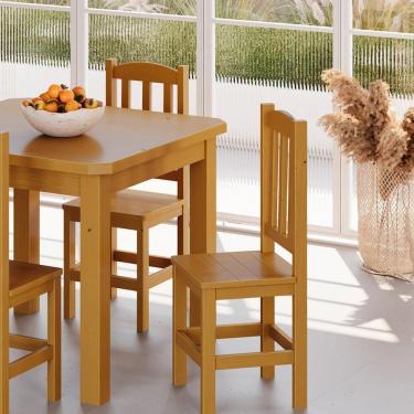 Imagem de Kit 2 Cadeiras Em Madeira Maciça Diamante Mel Sem Estofado Mel