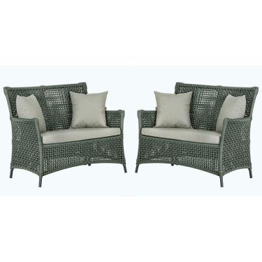 Imagem de 2 Sofás área Externa Igapó Alumínio Preta Corda Náutica E3 Verde