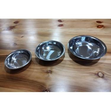 Imagem de Conjunto Bacias Inox Pequena 20cm Média 25cm Grande 30cm Ravinox