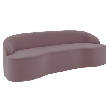 Imagem de Sofá 4 Lugares Para Sala De Estar Living 230cm Theo D06 Veludo Rosa - Mpozenato