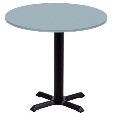 Imagem de Mesa ô Ferro Preto 74 Cm (alt) Base Em X Tampo Mdp Redondo 80 Cm (larg) X 2,50 Cm (alt) Cinza