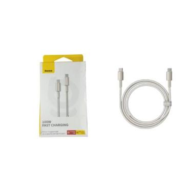 Imagem de Cabo Baseus Tipo C Carregamento Rápido Pd 5a De 100 W, BRANCO