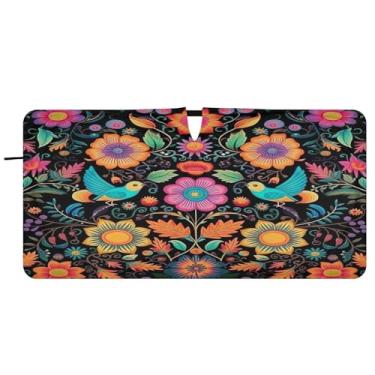 Imagem de Blueangle Pássaros de cores vivas para-sol para para-brisa - 149.9 cm x 76.2 cm dobrável carro janela frontal blocos para-sol raios UV viseira de sol (146)