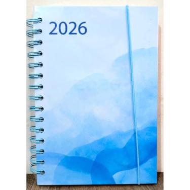 Imagem de Agenda 2026 Grande 14,5cmX21cm Datada 168 folhas Capa dura Adequado para trabalho e estudo(AZUL)