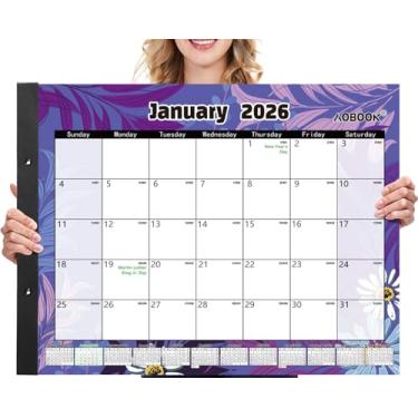 Imagem de AOBOOK Calendário de mesa 2025-2026, calendário grande de mesa de 56 x 43 cm, para planejamento com protetores de canto, perfeito para casa, escola ou escritório (estações, 56 x 43 cm)