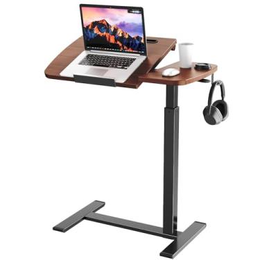 Imagem de Hovadova Mesa de cabeceira pneumática ajustável com rodas, mesa inclinável para laptop para cama, sofá ou hospital, mesa de cabeceira sobre cama, mesa de cabeceira móvel para laptop e refeições