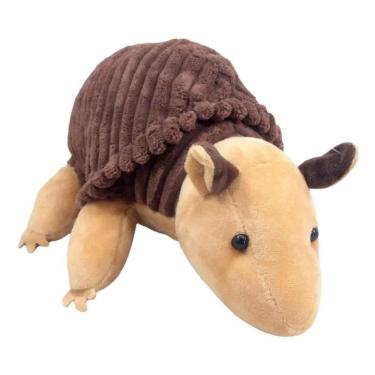 Imagem de Tatu Canastra Marrom De Pelúcia Macia Infantil 15 Cm