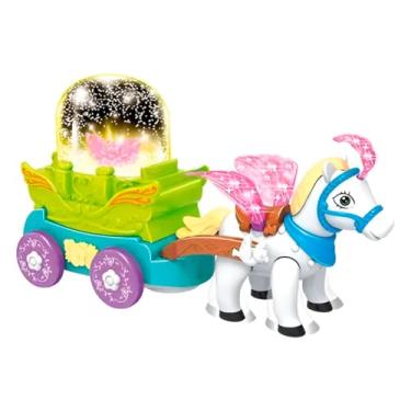 Imagem de Brinquedo Carruagem com Cavalinho Luz Som e Movimento Infantil Princesa Brilhante