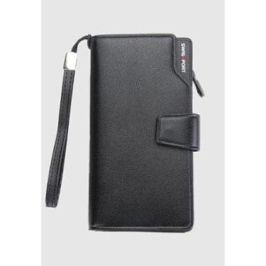 Imagem de Carteira Grande Porta Cartões Cedulas Talão Cheque Unissex-Unissex