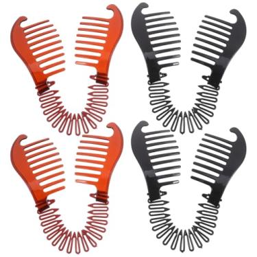 Imagem de 4 Pcs Grampos De Cabelo De Banana Grampos De Cabelo Em Forma De Peixe Acessórios De Cabelo De Pente De Cabelo Francês Com Clipe De Banana Senhorita Pegada Oval