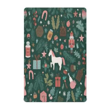 Imagem de Qilmy Lençóis de berço de Natal Quebra-Nozes, macio e respirável, de microfibra elástica, lençol com elástico para meninos e meninas, 132 x 71 cm, capa de colchão infantil portátil