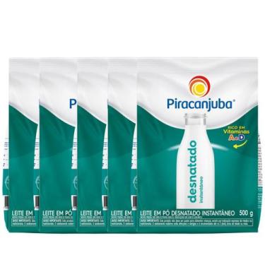 Imagem de Kit 5 Leite Em Pó Desnatado Instantaneo 500g - PIRACANJUBA