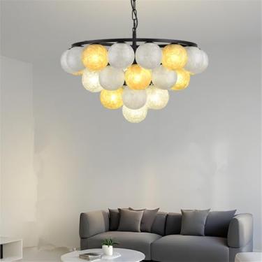 Imagem de OUFULA Lustre Moderno LED Moda Arte Sala de Estar Restaurante Quarto Villa Hotel Balcão Escadas Café Bar Lâmpada Pendente (F D D60CM)