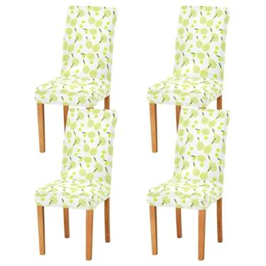 Imagem de Conjunto de 4 capas de cadeira de mesa de jantar, raquetes de tênis, laváveis, removíveis Parsons para casa ou festa