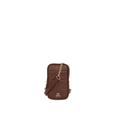 Imagem de Bolsa Feminina Porta Celular Matelassê Transversal com Alça Ajustável Floater Marrom Brownie - CORDI