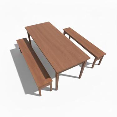 Imagem de Conjunto Churrasco Mesa e bancos 160 cm em Madeira Maciça