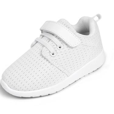 Imagem de HIITAVE Sapatos Brancos Para Meninos E Meninas, Tamanho 9, Moda, Tira, Atlético, Corrida, Caminhada, Tênis Esportivos, Todos Brancos, 9 M, Eua, Criança