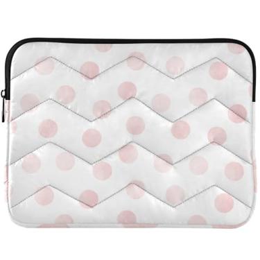 Imagem de Capa para notebook personalizada rosa claro com bolinhas fofas para notebook capa de computador floral animal fofo universal 13 polegadas laptop 14 polegadas