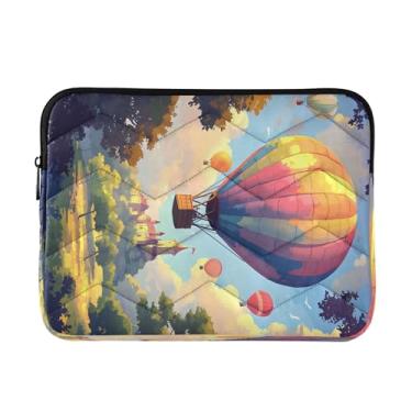 Imagem de Bolsas de trabalho coloridas para laptop com balão de ar quente para mulheres de 15,6 polegadas, proteção abrangente, capas para laptop