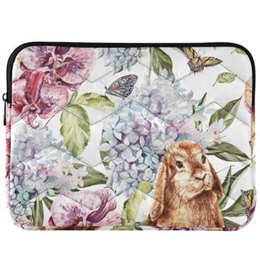 Imagem de Capa protetora para notebook com flores, borboletas, coelhos, para MacBook Pro, capa protetora para laptop de 13 a 14 polegadas, universal