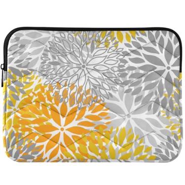 Imagem de Capa para notebook com flores laranjas e cinza, capa universal, para laptop de 13 a 14 polegadas, capas e capas para MacBook Pro de 13 polegadas