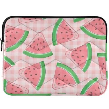 Imagem de Capa para laptop rosa melancia fofa capa de notebook inchada para MacBook capa universal de 13 polegadas 13-14 polegadas capa para laptop inchada