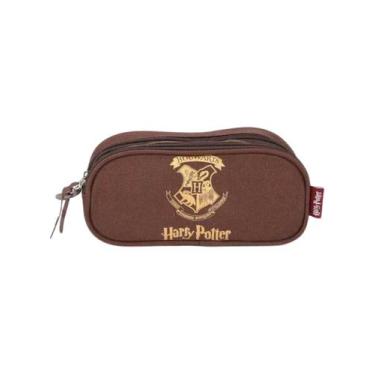 Imagem de Estojo Escolar Duplo Harry Potter Original Premium - Luxcel, MARROM