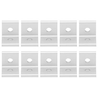 Imagem de Suporte de canto de ângulo de alumínio Conector em forma de L de 90 graus Suporte de ângulo reto fixo resistente para projetos de construção de móveis DIY industriais prata 10 (3030)