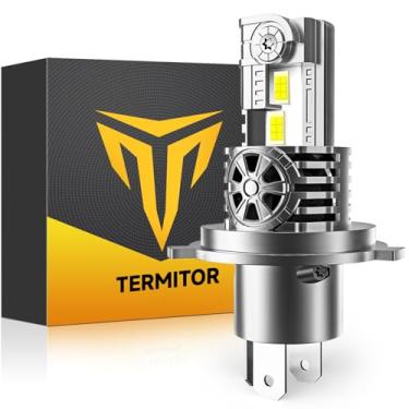 Imagem de Termitor Lâmpada H4 de farol alto/baixo motocicleta, tamanho mini 1:1 600% mais brilhante, lâmpada 9003 6500K luz de neblina H4 branca fria com ventilador de resfriamento, Plug and Play, pacote com 1